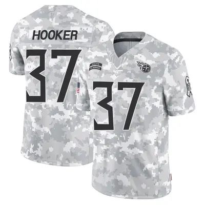 Men's Limited Amani Hooker Tennessee Titans Arctic Camo 2024 Salute to Service Jersey