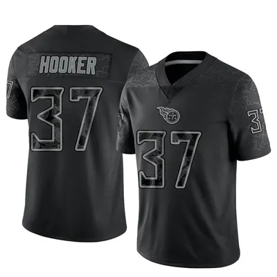 Men's Limited Amani Hooker Tennessee Titans Black Reflective Jersey