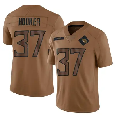 Men's Limited Amani Hooker Tennessee Titans Brown 2023 Salute To Service Jersey